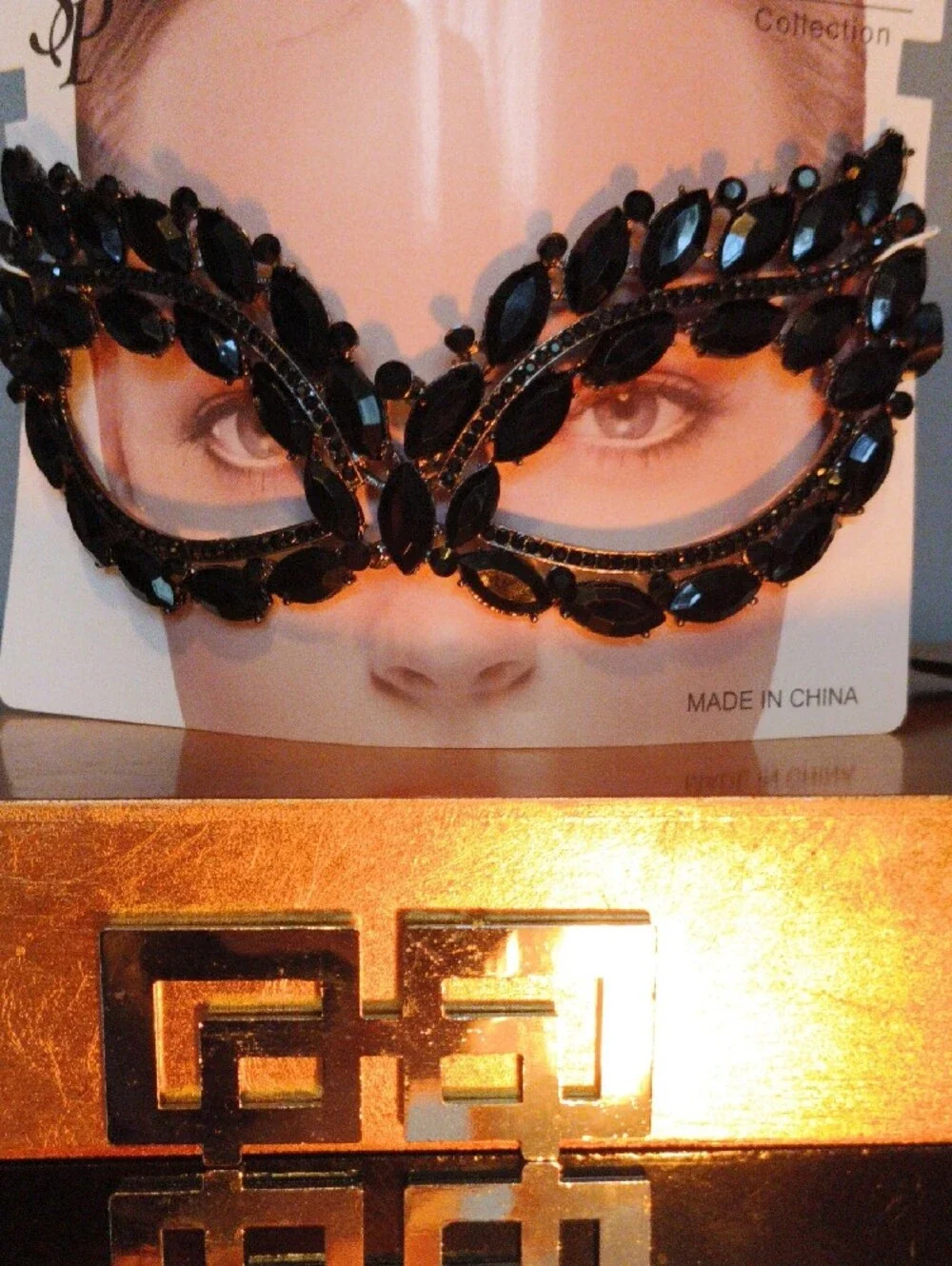 Black Jeweled Masquerade Eye Mask Halloween